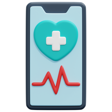 Mobile Heart Rate  3D Icon