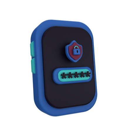 Mobile Log In Security  3D Icon