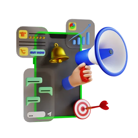 Mobile Marketing  3D Illustration