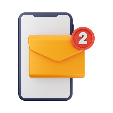 Mobile Message Notification  3D Icon