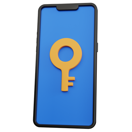 Mobile Password  3D Icon