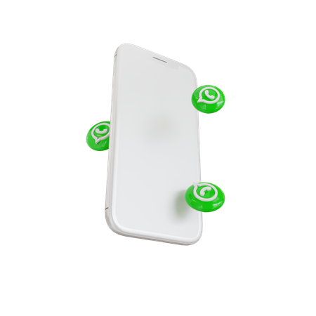 WhatsApp のバブル型ボタンを備えた携帯電話  3D Icon