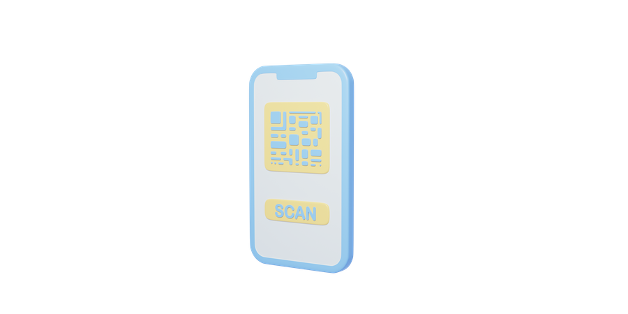 Code QR mobile  3D Icon