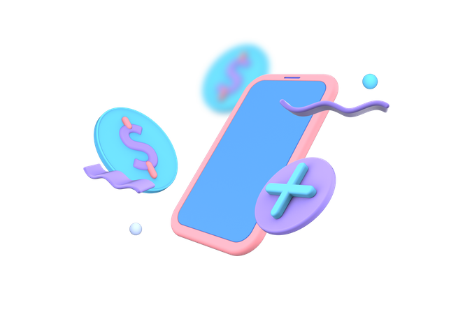 Mobile recharge  3D Illustration