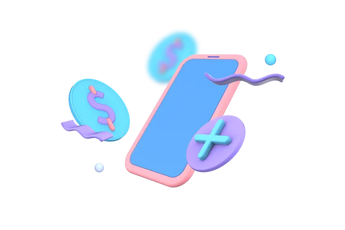 Mobile recharge  3D Illustration