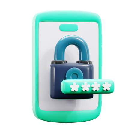 Mobile secure  3D Icon