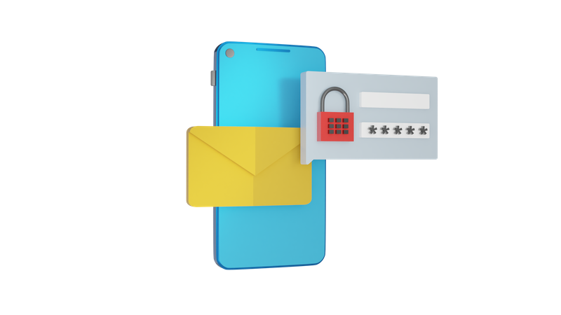 Mobile Secure Message  3D Icon