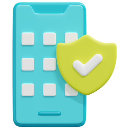 Mobile Security  3D Icon