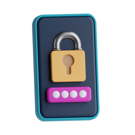 Mobile Security  3D Icon