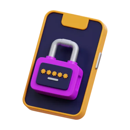 Mobile Security  3D Icon