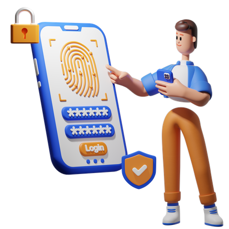 Mobile Security  3D Illustration