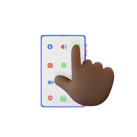 Mobile Touch Gesture  3D Illustration