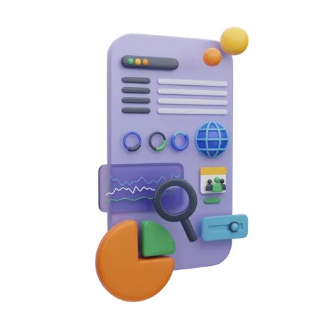 Mobile Web Search Dashboard  3D Illustration