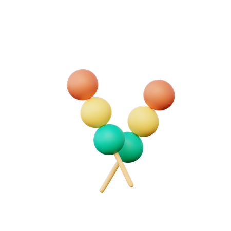 Mochi Dango  3D Illustration