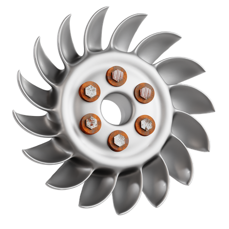 Moderne Wasserturbine  3D Icon