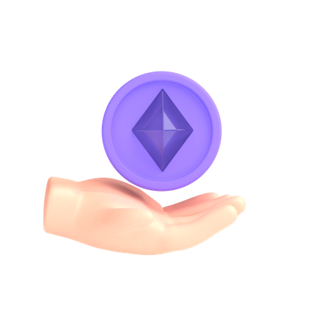 Moeda Ethereum  3D Illustration