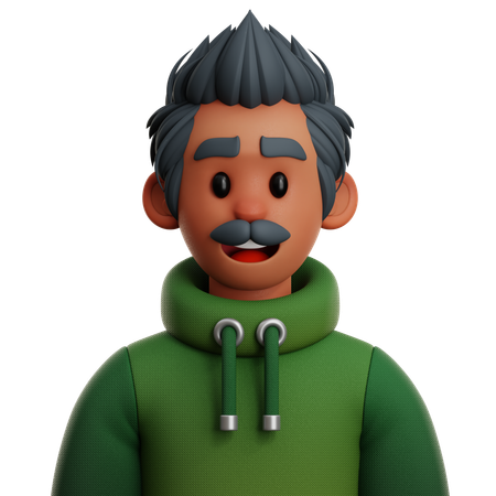 HOMME MOHAWK AVEC MOUSTACHE  3D Icon