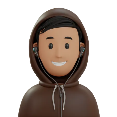 Menino com capuz  3D Icon