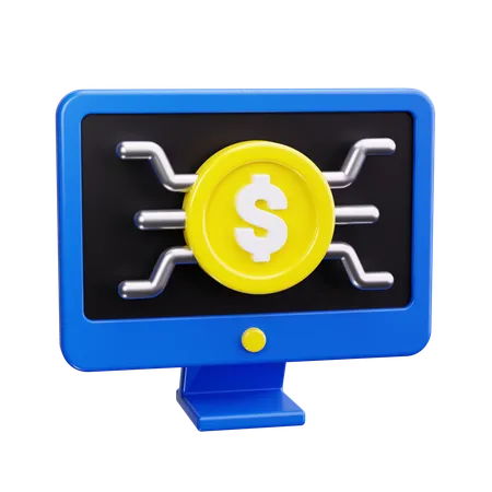 Moneda Digital  3D Icon