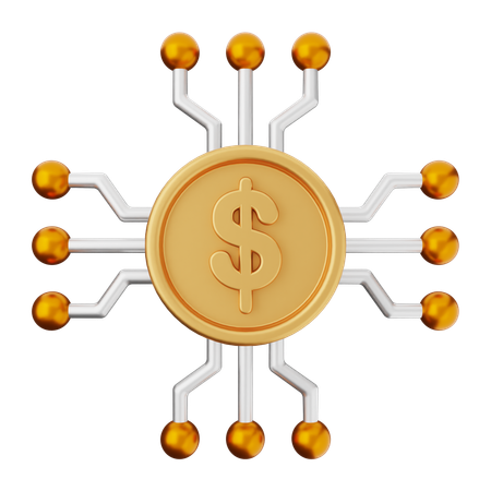 Moneda digital dólar  3D Icon