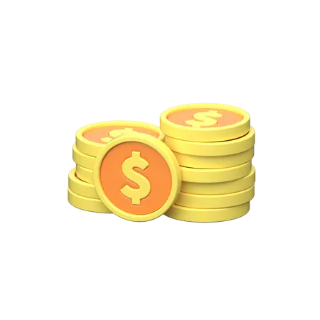 Monedas de un dolar  3D Icon