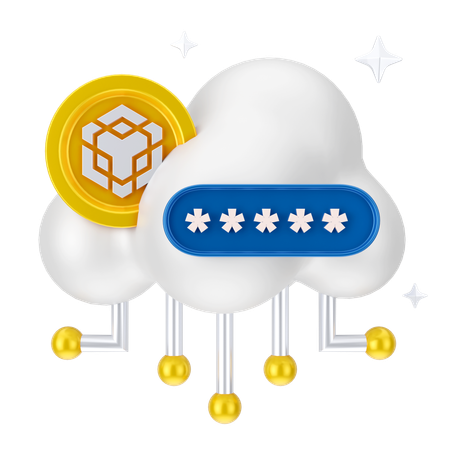 Money Cloud Security  3D Icon