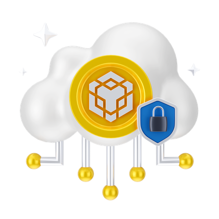 Money Cloud Security  3D Icon