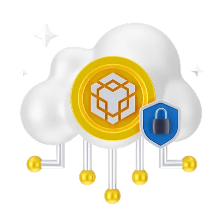 Money Cloud Security  3D Icon