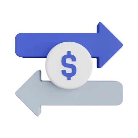 Money Transfer  3D Illustration