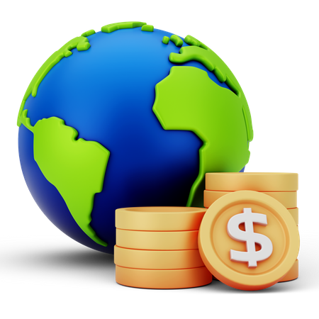 Monnaie mondiale  3D Icon