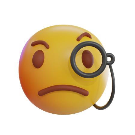 Monocle Emoji  3D Icon