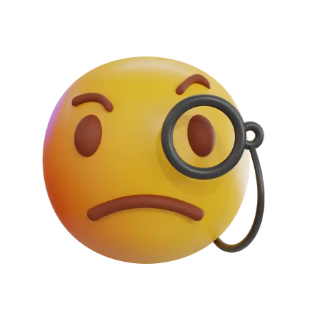 Monocle Emoji  3D Icon