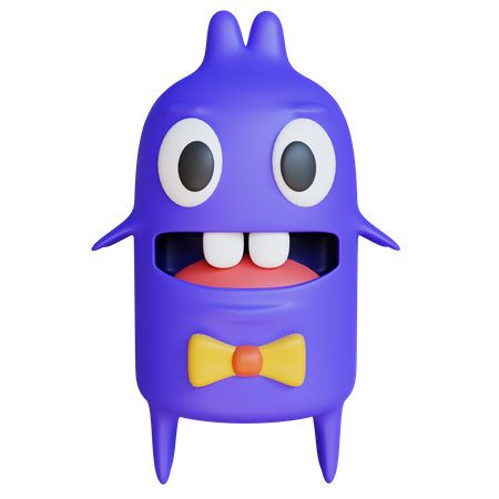 Monstruo azul  3D Icon