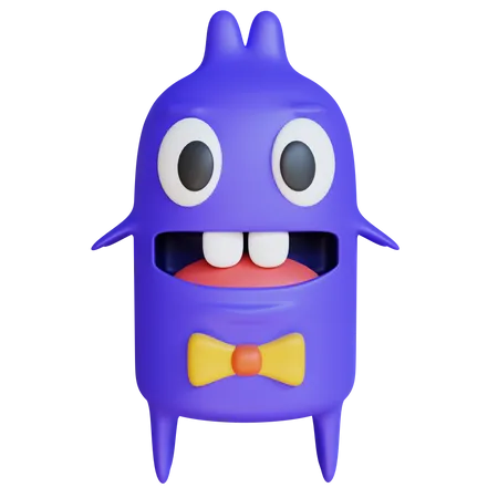 Monstruo azul  3D Icon