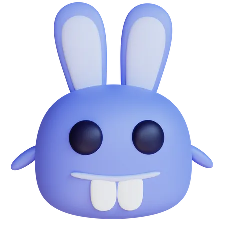 Monstruo conejo azul  3D Icon