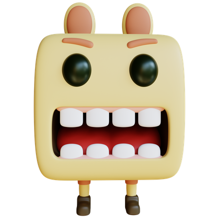 Monstruo cuadrado  3D Icon