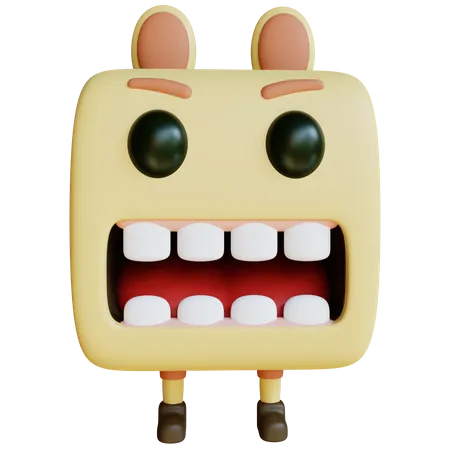 Monstruo cuadrado  3D Icon