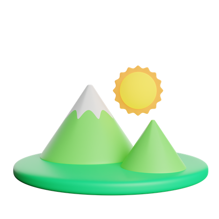 Montañas  3D Icon