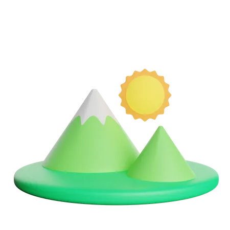 Montañas  3D Icon