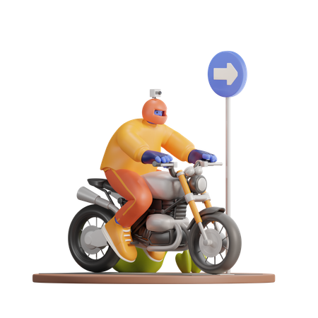 Motovlogger  3D Illustration