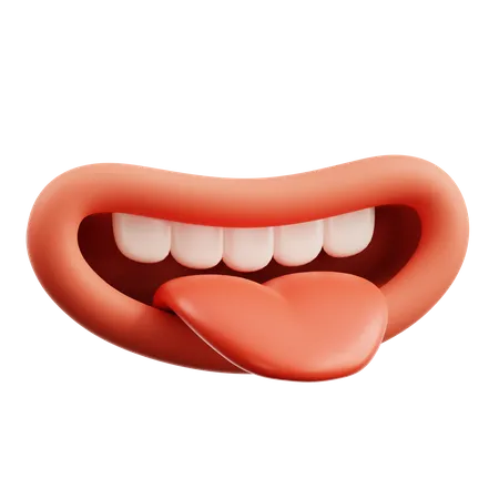 Mouth And Tongue Popping  3D Icon