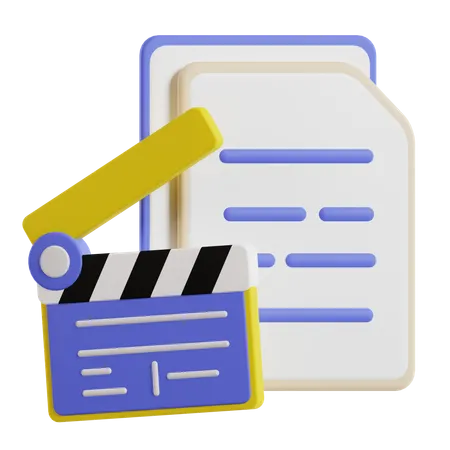 Movie Script  3D Icon