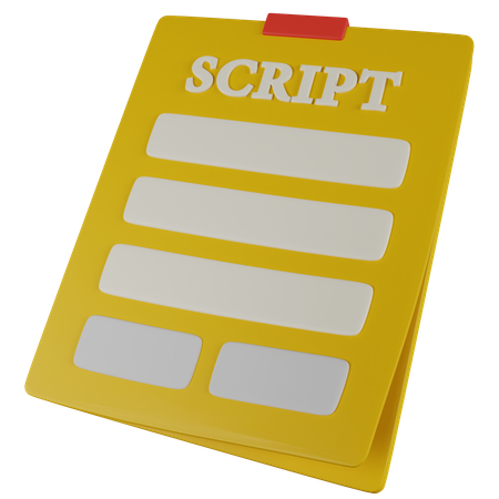 Movie Script  3D Icon