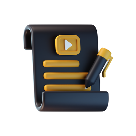 Movie Script  3D Icon