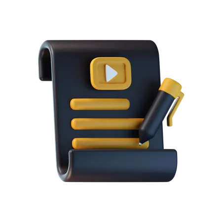 Movie Script  3D Icon