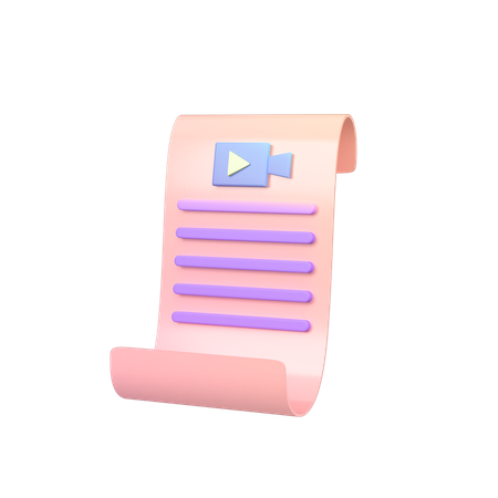 Movie Script  3D Icon