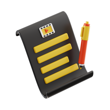 Movie Script  3D Icon