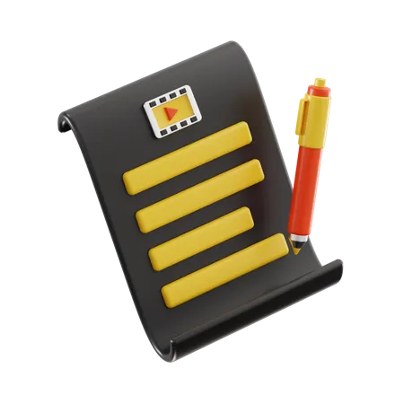 Movie Script  3D Icon