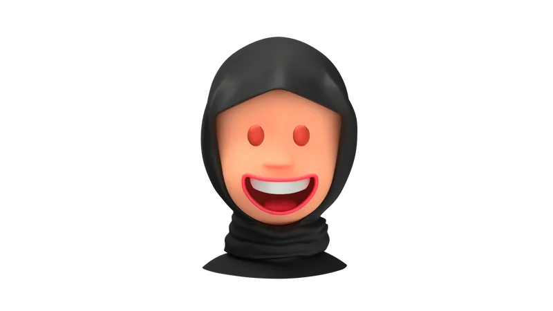 Emoji de mujer árabe riendo  3D Emoji