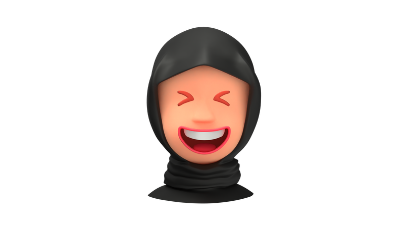 Emoji de mujer árabe riendo  3D Emoji